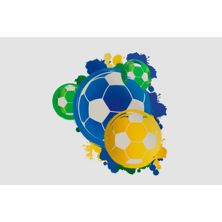Brazil Soccer Ball Style 2 Sticker - DecalsHouse