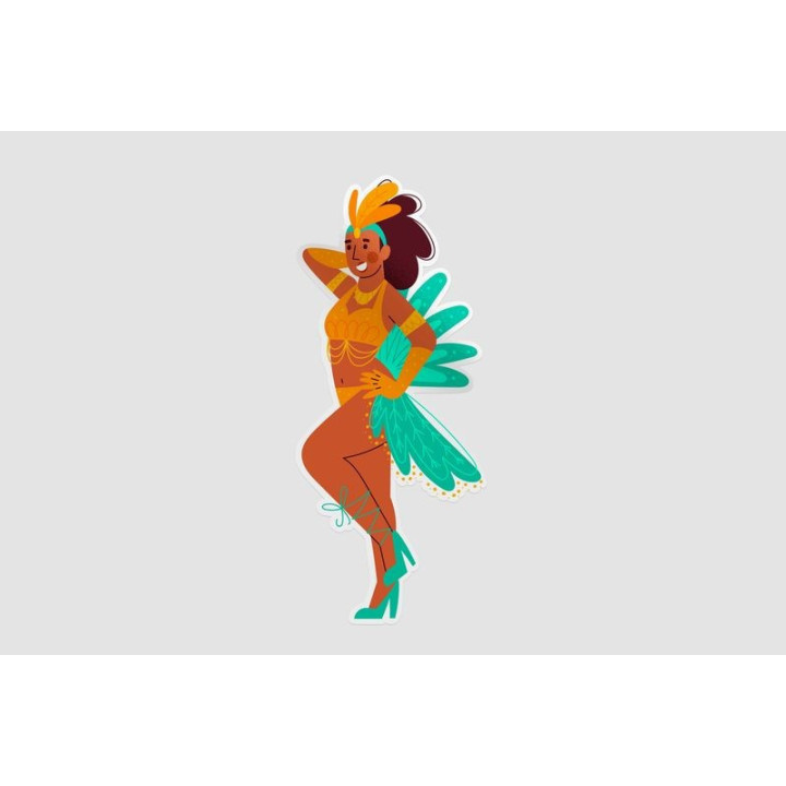 Brazilian Carnival Dancer Style 11 Sticker - DecalsHouse