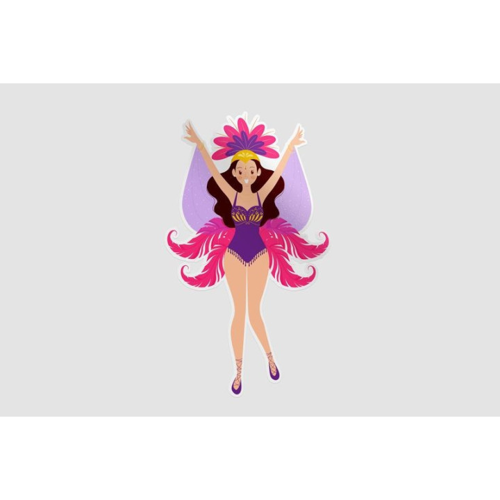 Brazilian Carnival Dancer Stickers – Samba Decals (2-Pack)