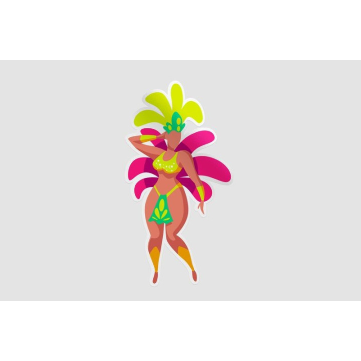 Brazilian Carnival Dancer Stickers – Samba Decals (2-Pack)