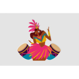 Brazilian Carnival Samba Dancer Stickers (2-Pack)