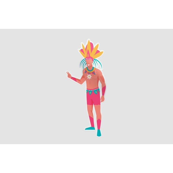 Brazilian Carnival Dancer Stickers – Samba Decals (2-Pack)