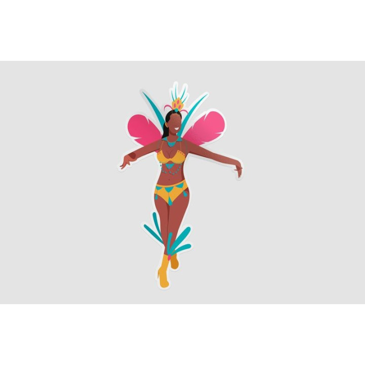 Brazilian Carnival Dancer Stickers – Samba Decals (2-Pack)