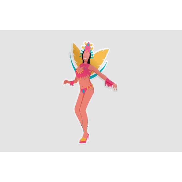Brazilian Carnival Dancer Stickers – Samba Decals (2-Pack)