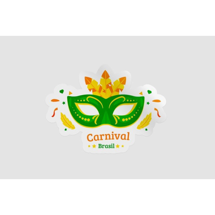 Brazilian Carnival Mask Stickers – Rio Brasil Decals (2-Pack)