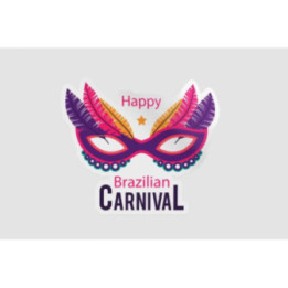 Brazilian Carnival Mask Stickers – Party Decals (2-Pack)