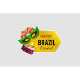 Happy Brazil Carnival Stickers – Rio Mask Decals (2-Pack)