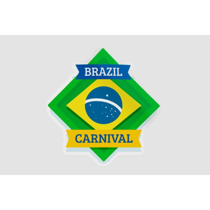 Brazil Carnival Stickers – Brazilian Flag Decals (2-Pack)
