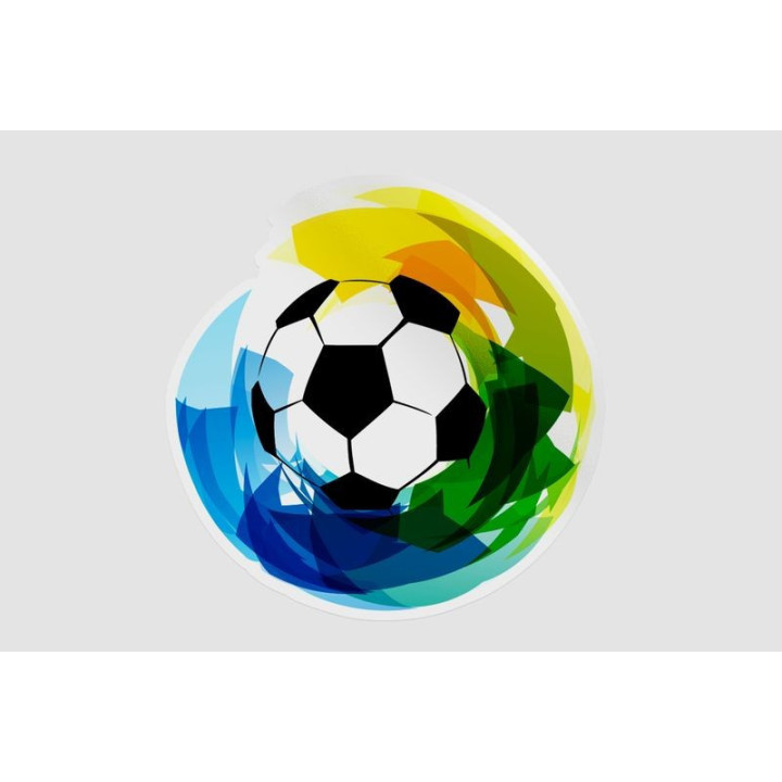 Brazilian Flag And Football Ball Style 2 Sticker - DecalsHouse