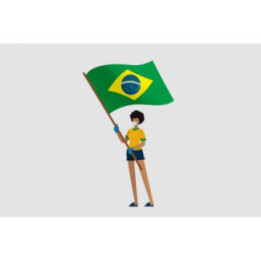 Brazilian Girl With Brazil Flag Sticker - DecalsHouse