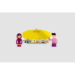 Brunei Landmarks And Traditional Clothing Sticker - DecalsHouse
