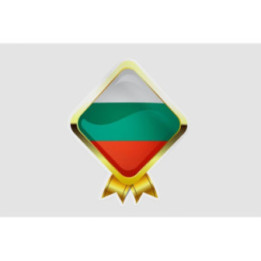 Bulgaria Golden Flag Badge Sticker - DecalsHouse