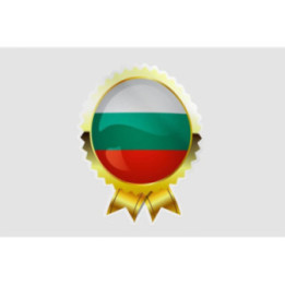 Bulgaria Golden Flag Badge Style 2 Sticker - DecalsHouse