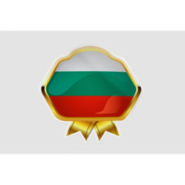 Bulgaria Golden Flag Badge Style 3 Sticker - DecalsHouse