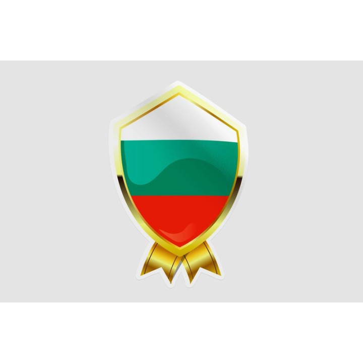 Bulgaria Golden Flag Badge Style 6 Sticker - DecalsHouse