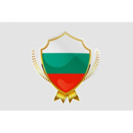 Bulgaria Golden Flag Badge Style 9 Sticker - DecalsHouse