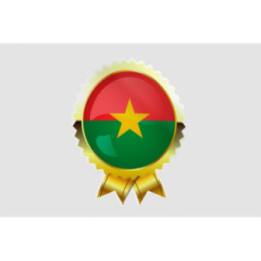 Burkina Faso Golden Flag Badge Style 2 Sticker - DecalsHouse