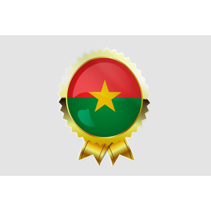 Burkina Faso Golden Flag Badge Style 2 Sticker - DecalsHouse