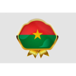 Burkina Faso Golden Flag Badge Style 3 Sticker - DecalsHouse