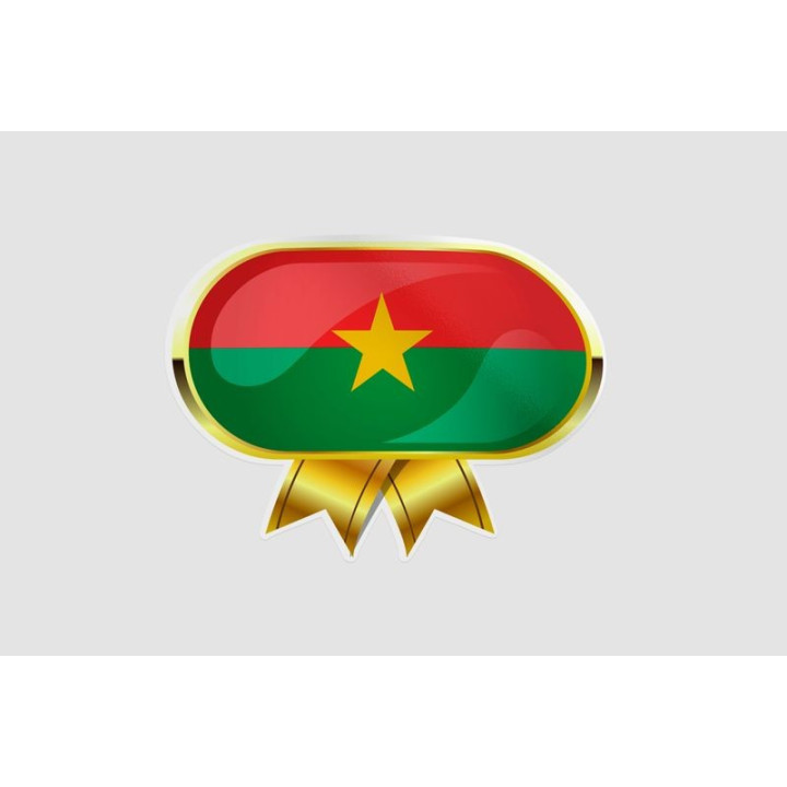 Burkina Faso Golden Flag Badge Style 5 Sticker - DecalsHouse