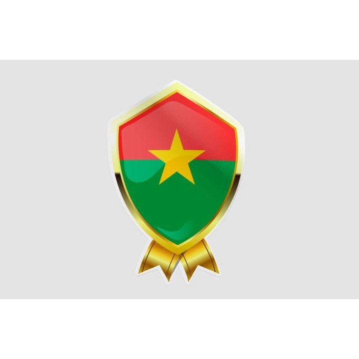 Burkina Faso Golden Flag Badge Style 6 Sticker - DecalsHouse