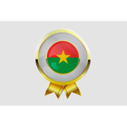 Burkina Faso Golden Flag Badge Style 7 Sticker - DecalsHouse