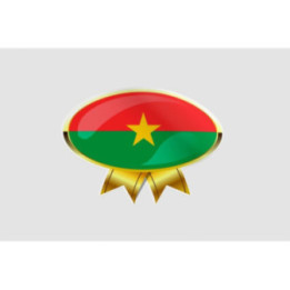 Burkina Faso Golden Flag Badge Style 8 Sticker - DecalsHouse