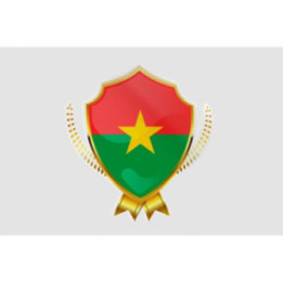 Burkina Faso Golden Flag Badge Style 9 Sticker - DecalsHouse