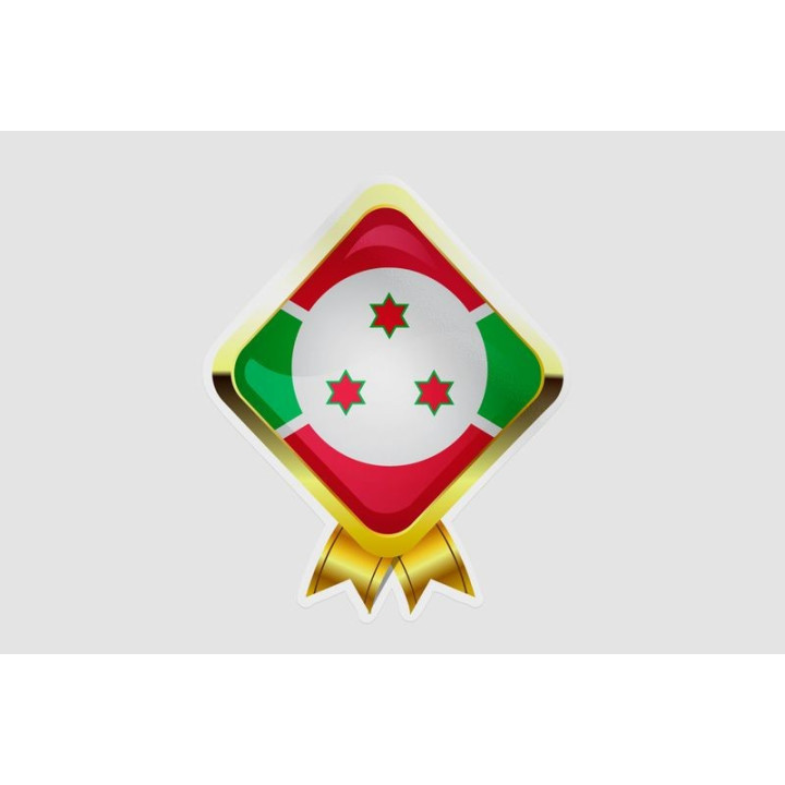 Burundi Golden Flag Badge Sticker - DecalsHouse