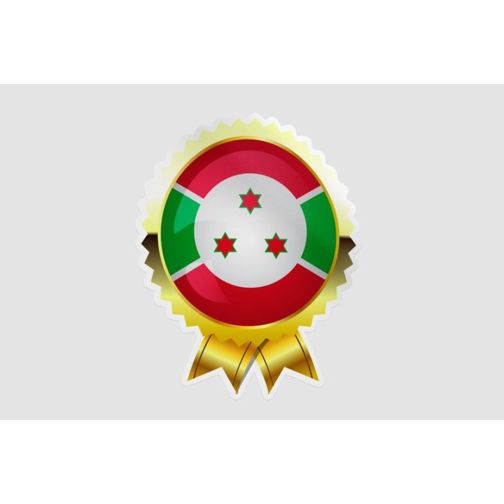 Burundi Golden Flag Badge Style 2 Sticker - DecalsHouse