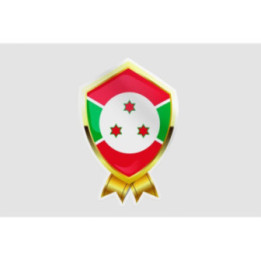 Burundi Golden Flag Badge Style 6 Sticker - DecalsHouse