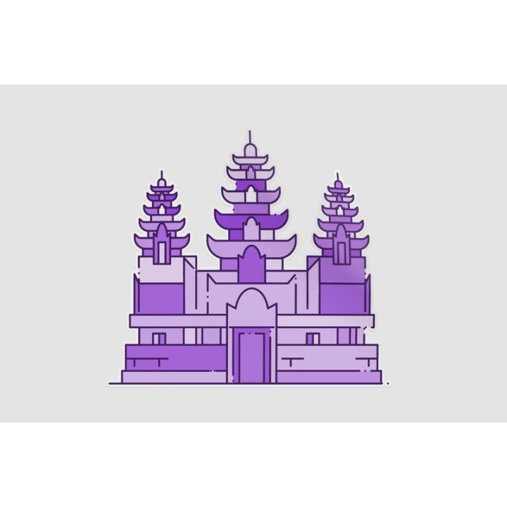 Cambodia Angkor Wat Style 2 Sticker - DecalsHouse