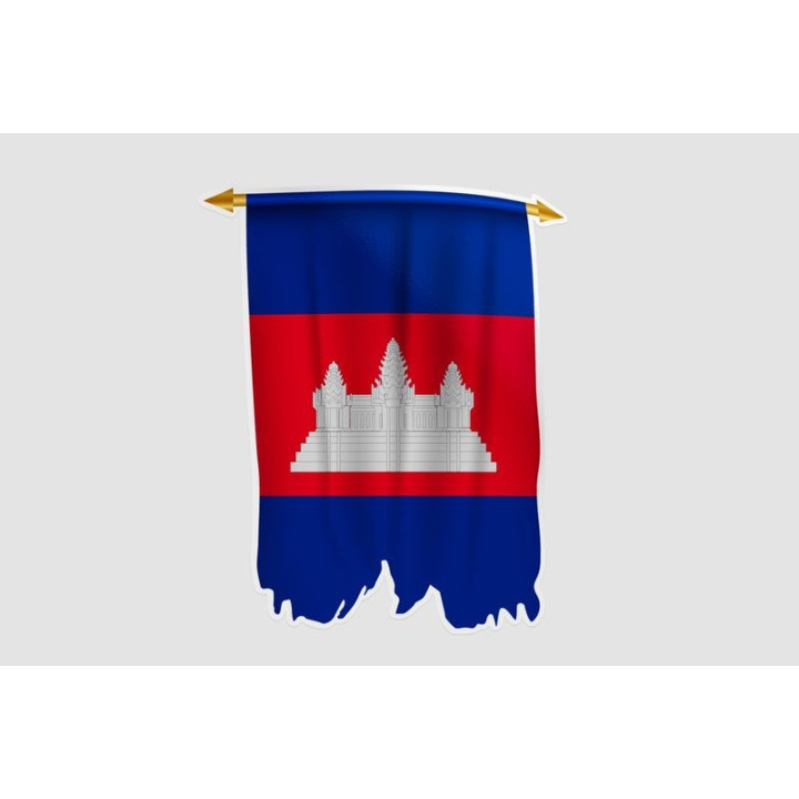Cambodia Flag Style 15 Sticker - DecalsHouse