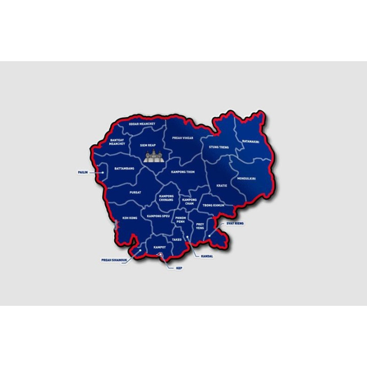 Cambodia Map Style 4 Sticker - DecalsHouse