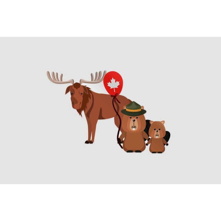 Canada Beaver And Moose Sticker - DecalsHouse