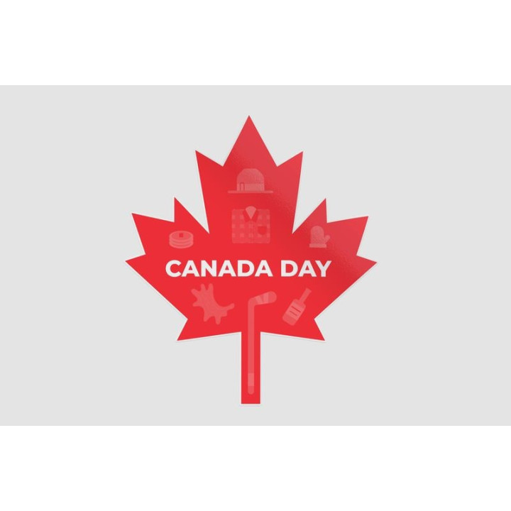 Canada Day With Maple Leaf Style 13 Sticker - DecalsHouse