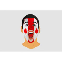 Canada Fan Face Sticker - DecalsHouse