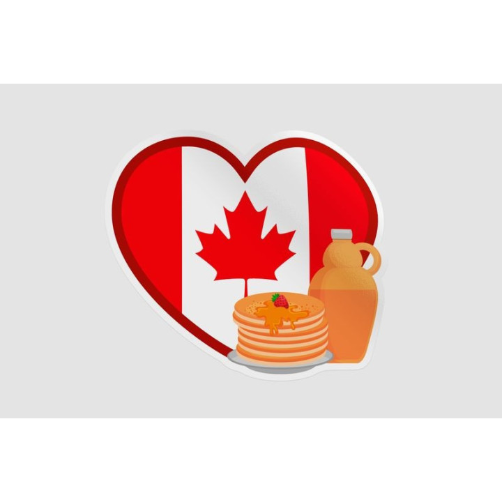 Canada Flag In Heart Shape Sticker - DecalsHouse