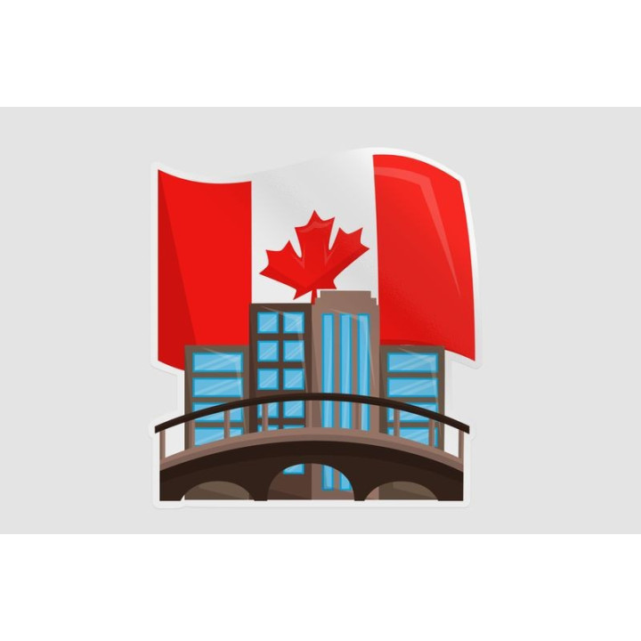 Canada Flag Montreal Urban Building Sticker - DecalsHouse