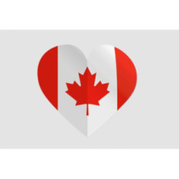 Canada Flag With Origami Style Heart Sticker - DecalsHouse