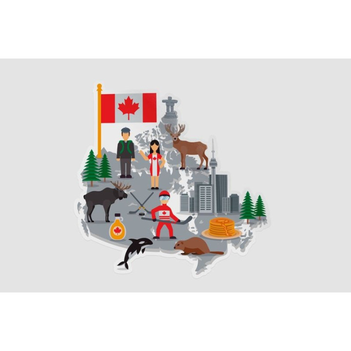 Canada Map Style 3 Sticker - DecalsHouse