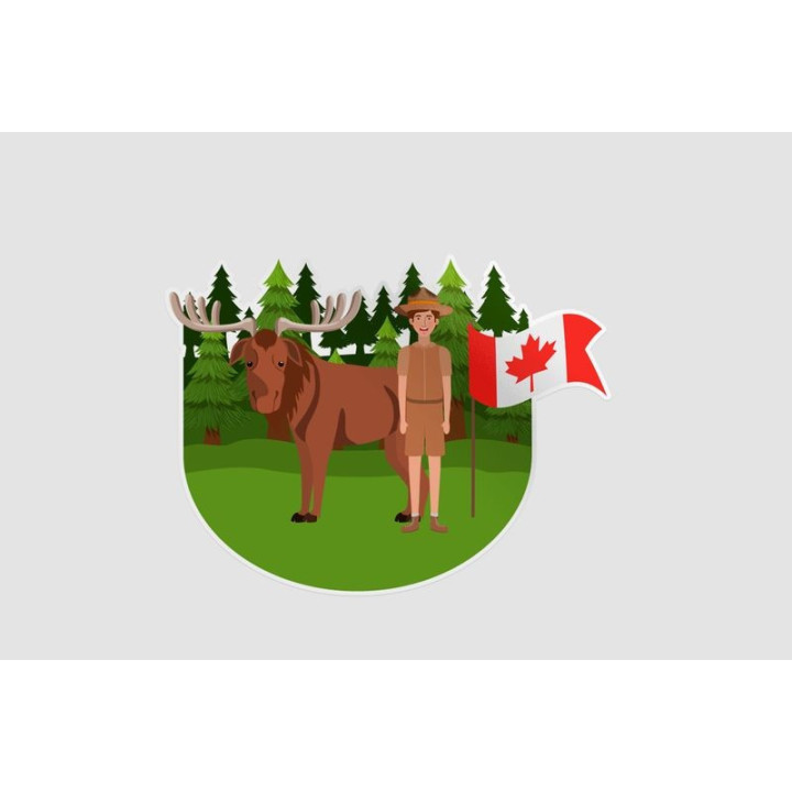 Canada Moose Style 2 Sticker - DecalsHouse