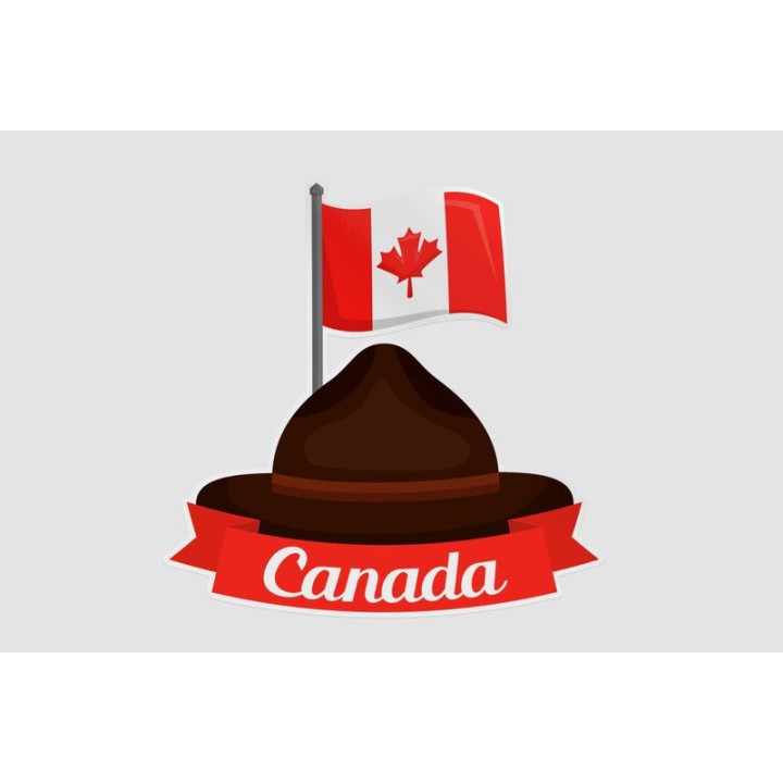 Canadian Hat Ranger Policeman Flag Sticker - DecalsHouse
