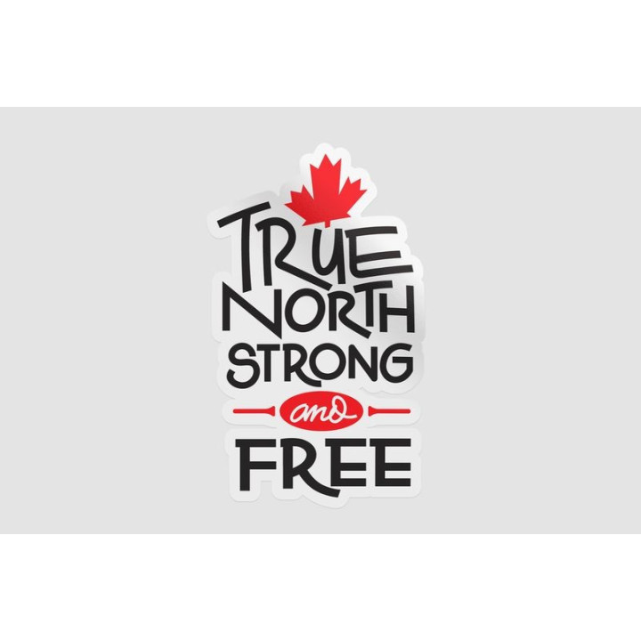 Canadian True North Strong And Free Sticker - DecalsHouse