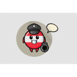 Cartoon Mascot Of Austria Flag Badge As A Police Sticker - DecalsHouse