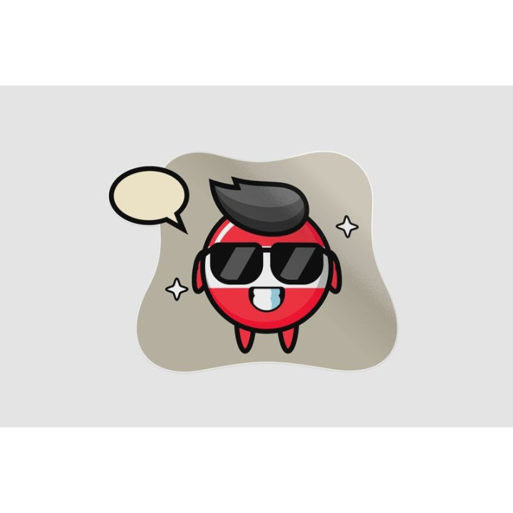 Cartoon Mascot Of Austria Flag Badge With Cool Gesture Sticker - DecalsHouse