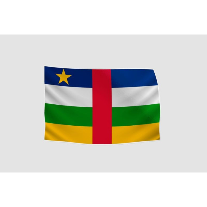 Central African Republic Flag Style 17 Sticker - DecalsHouse