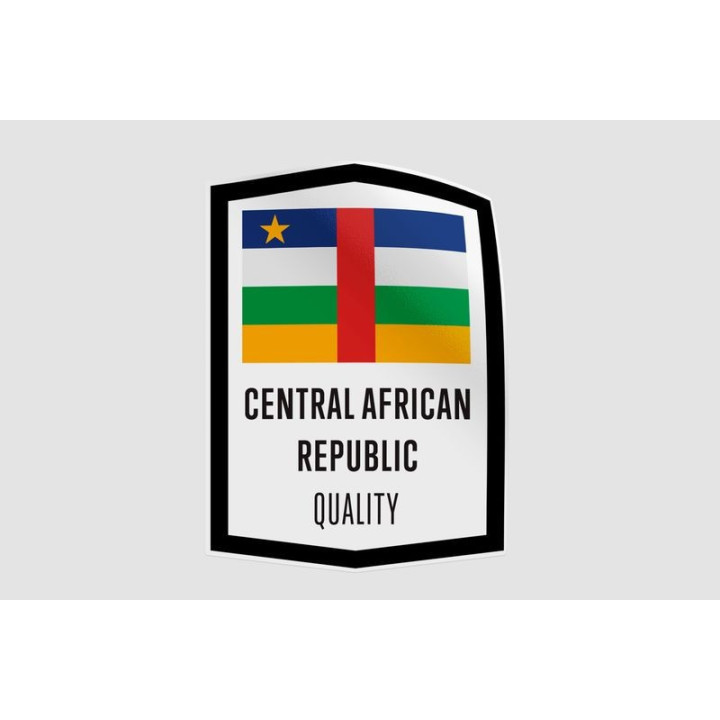 Central African Republic Quality Label Style 3 Sticker - DecalsHouse