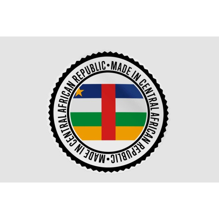 Central African Republic Quality Label Style 5 Sticker - DecalsHouse
