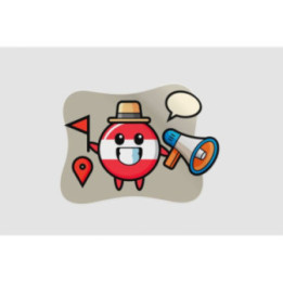 Character Cartoon Of Austria Flag Badge As A Tour Guide Sticker - DecalsHouse